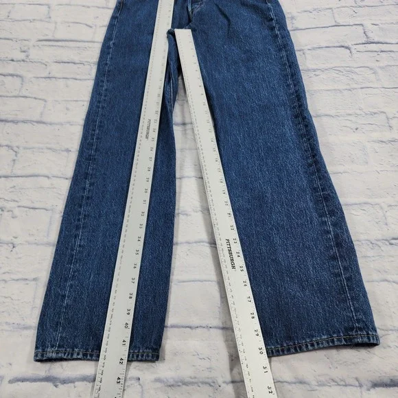 Levis 501 Premium MENS 30X32 Big E Jeans Blue Denim Straight Button Fly - Picture 2 of 13